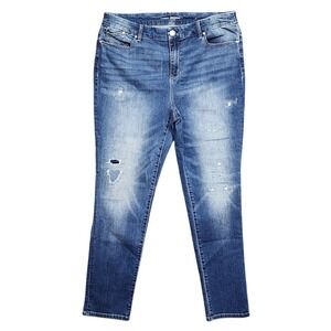 Chicos The Platinum Jegging Jeans Chicos Size 2 Distressed Denim US Large/12